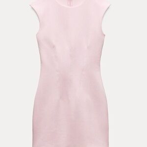 Zara light Pink interlock Sleeveless Dress